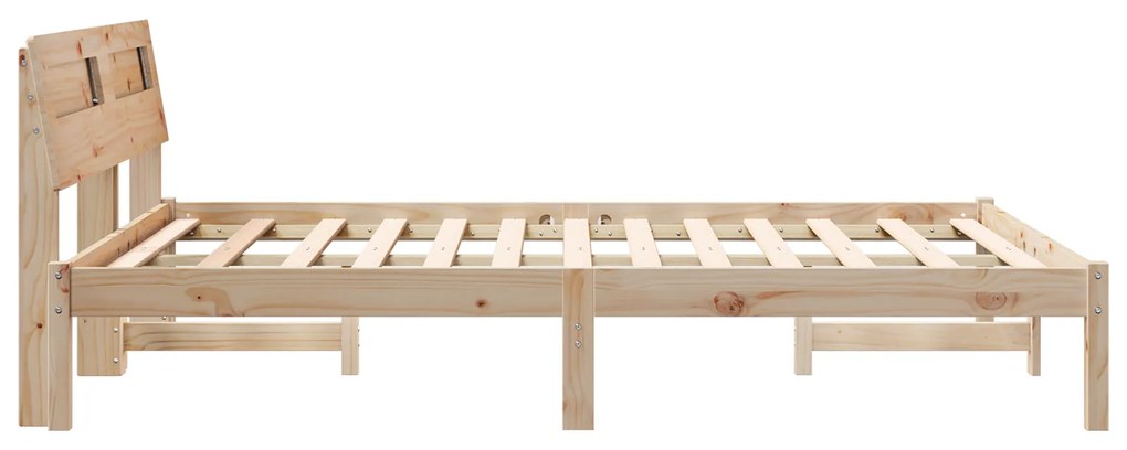 vidaXL Σκελετός Κρεβατιού Καφέ 140 x 190 cm Συμπαγές ξύλο πεύκου
