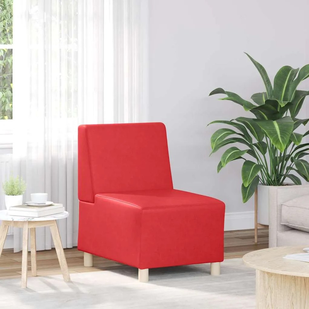 vidaXL Καθίσμα Σαλονιού Κόκκινο 55 x 74 x 82 εκ Τεχνητό δέρμα