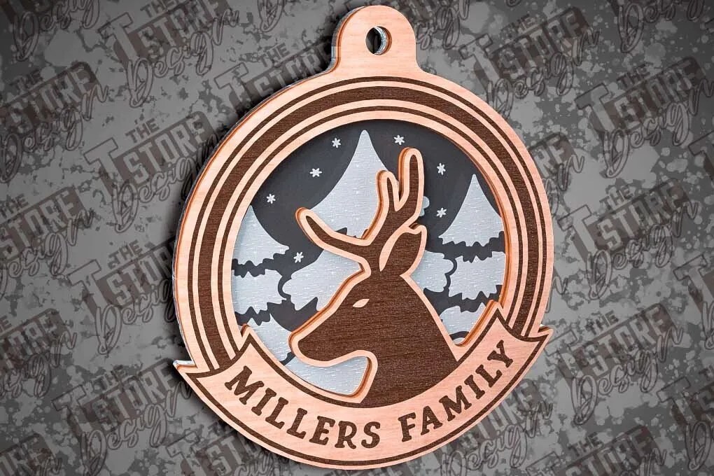 Σετ των 2 Intra απο ξύλο plywood  Χρώμα wenge 3mm-4mm πάχος - Οικογενειακά Διακοσμητικά Σχέδιο Δίασταση 6x6 cm INTRAFABR-121325811