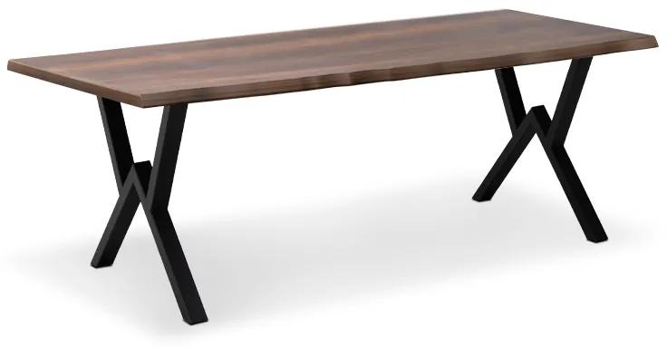 Τραπέζι Walter Megapap Mdf - μεταλλικό χρώμα καρυδί 200x100x75εκ.