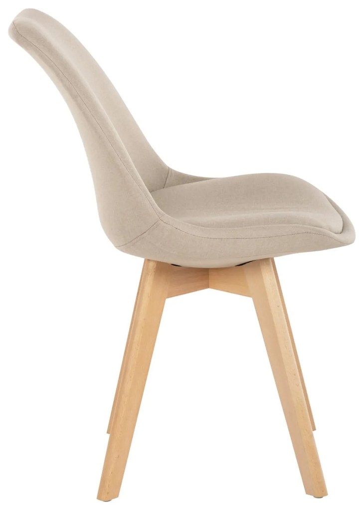 Καρέκλα VEGAS Πόδια Οξιάς και Μπέζ ύφασμα 48x58x80Υεκ. 4αδα 48x58x80 εκ.