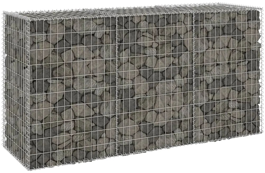 vidaXL Συρματοκιβώτιο Τοίχος 200x60x100 εκ. Γαλβαν.Χάλυβας + Καλύμματα