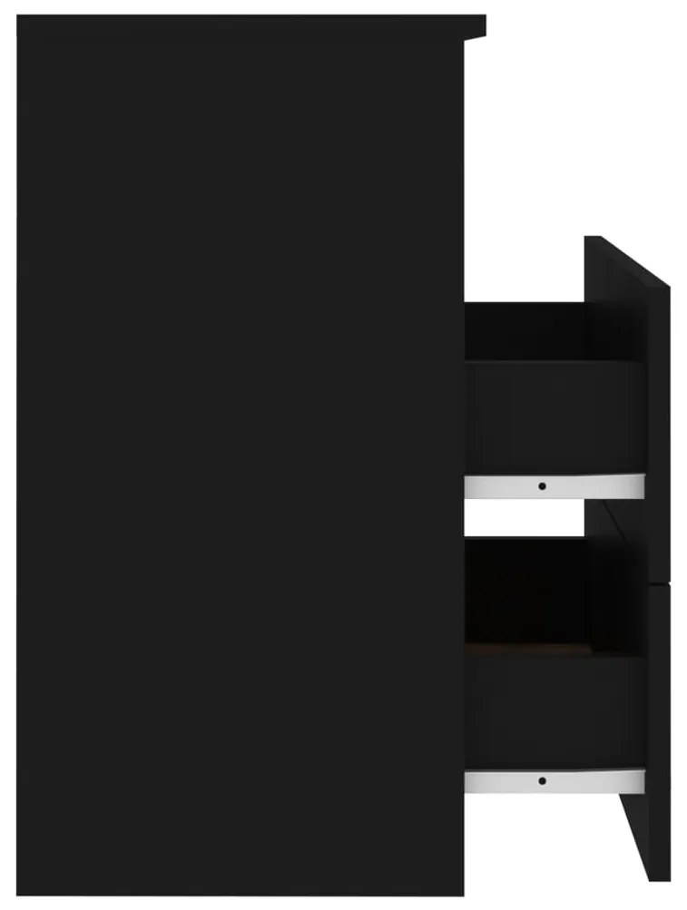 vidaXL Κομοδίνο Μαύρο 50 x 32 x 60 εκ.