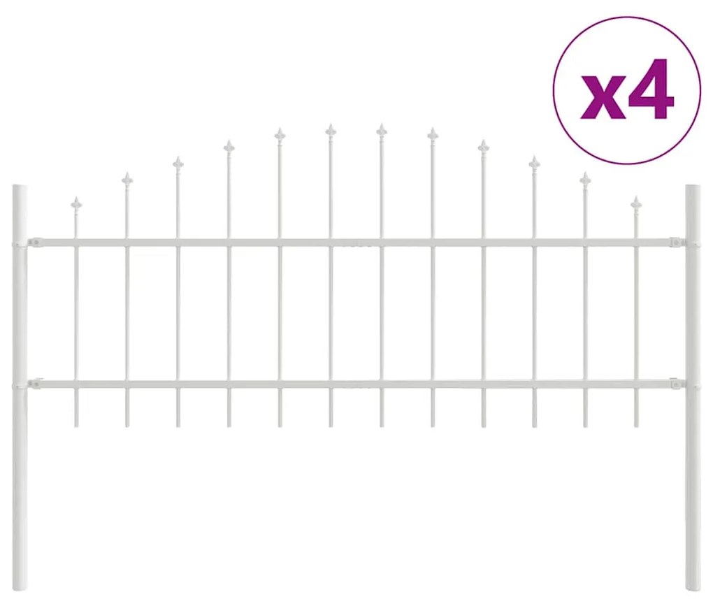vidaXL Φράχτης Κήπου 4 pcs Λευκό 170 x 140 εκ
