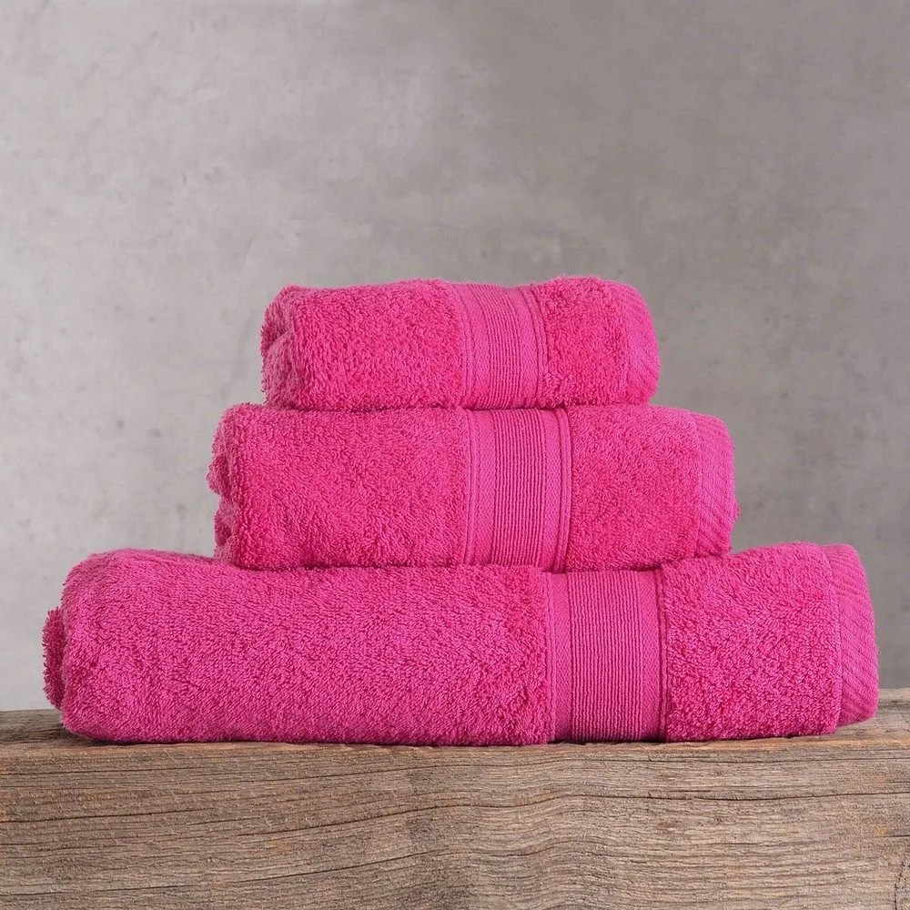 Πετσέτες Illusion (Σετ 5τμχ) Fuchsia Ρυθμός Towels Set 70x140cm 100% Βαμβάκι