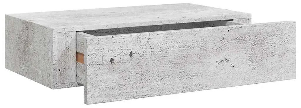 vidaXL Ράφι Επιτοίχιο με Συρτάρι Γκρι Σκυρ. 40 x 23,5 x 10 εκ. από MDF