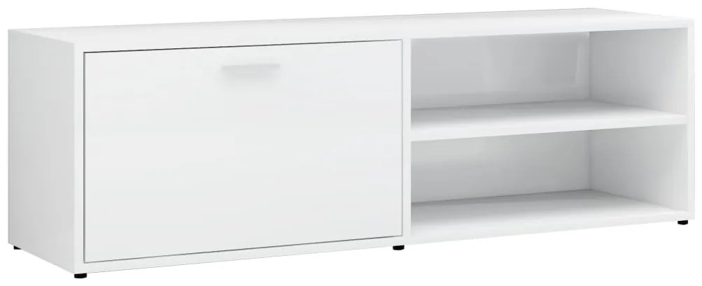 vidaXL Έπιπλο Τηλεόρασης Γυαλιστερό Λευκό 120x34x37 εκ. Επεξ. Ξύλο