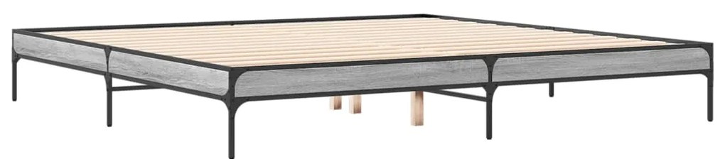 vidaXL Πλαίσιο Κρεβατιού Γκρι Sonoma 180x200 εκ. Επεξ. Ξύλο & Μέταλλο