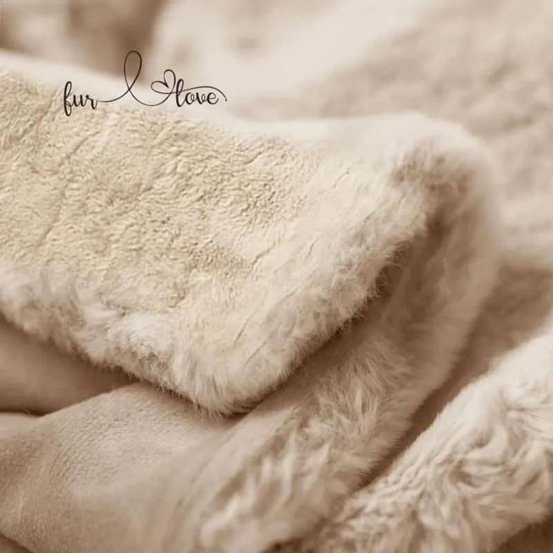 Isadore Lorraine Γούνινο Κουβερτοπάπλωμα με γέμιση 550 gsm Super Soft Υπέρδιπλο 220×240 Mink Fur Μπεζ