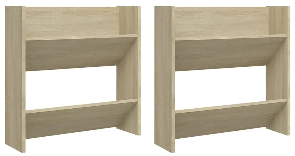 vidaXL Παπουτσοθήκες 2 τεμ. Sonoma Δρυς 60 x 18 x 60 εκ. Μοριοσανίδα