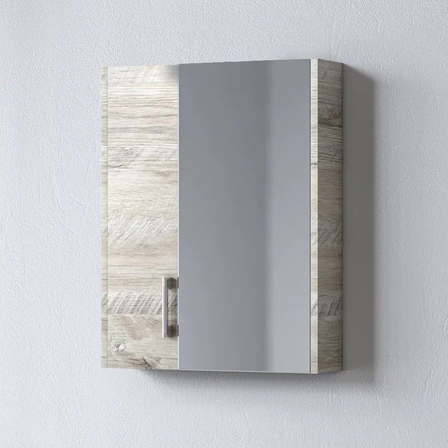 Καθρέφτης SAVINA NATURAL OAK 55 3MSA055NO0W με ντουλάπια 51x14x65cm 3MSA055NO0W