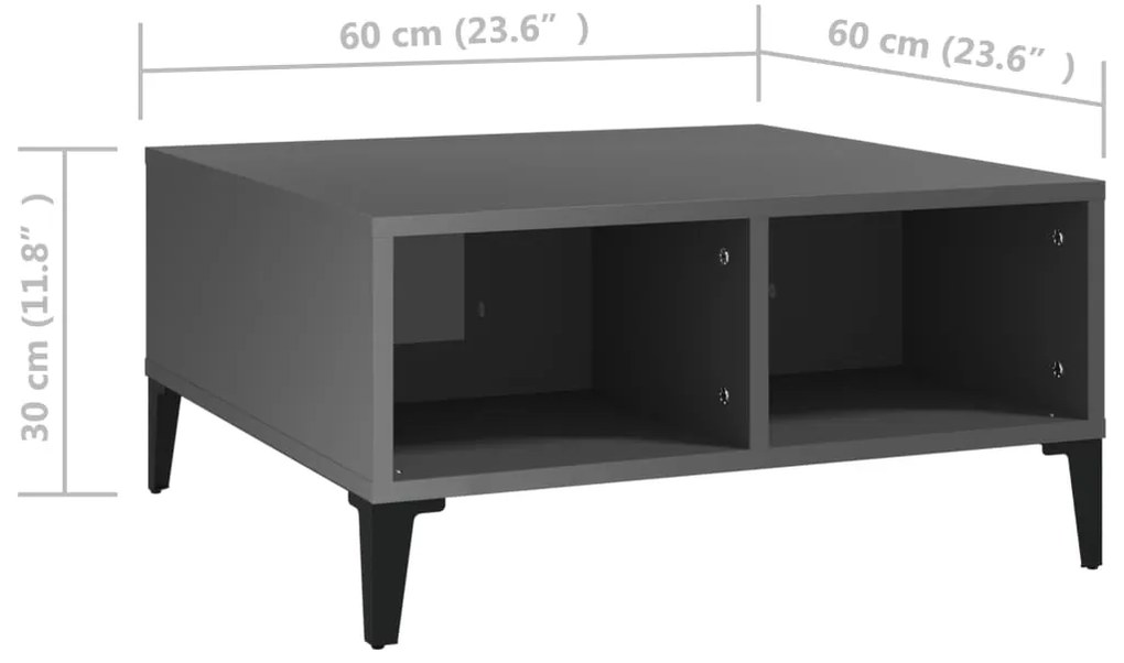 ΤΡΑΠΕΖΑΚΙ ΣΑΛΟΝΙΟΥ ΓΥΑΛΙΣΤΕΡΟ ΓΚΡΙ 60 X 60 X 30 ΕΚ. ΜΟΡΙΟΣΑΝΙΔΑ 805994