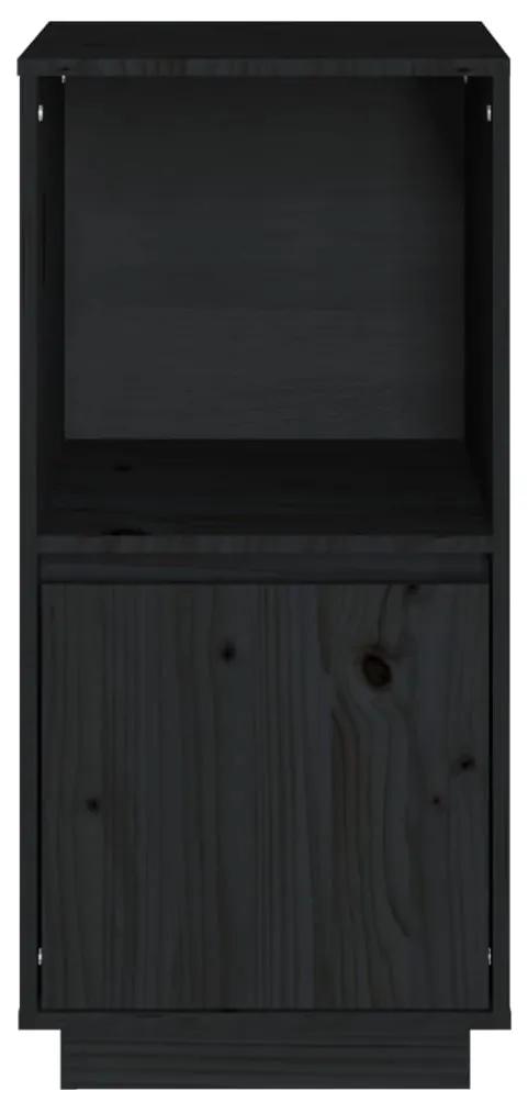 vidaXL Ντουλάπι Μαύρο 38 x 35 x 80 εκ. από Μασίφ Ξύλο Πεύκου