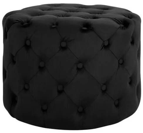 ΣΚΑΜΠΟ KASSIE ΜΑΥΡΟ ΒΕΛΟΥΔΟ ΤΥΠΟΥ CHESTERFIELD HM8406.04 Φ60x43Υ εκ.