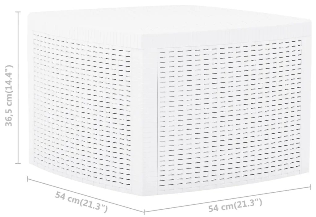 vidaXL Βοηθητικό Τραπέζι Λευκό 54 x 54 x 36,5 εκ. Πλαστικό