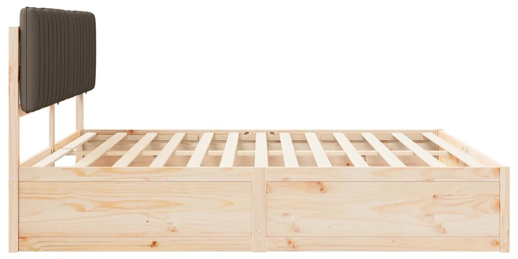 vidaXL Σκελετός Κρεβατιού με Επενδεδυμένο Κεφαλάρι Taupe 200 x 200 cm