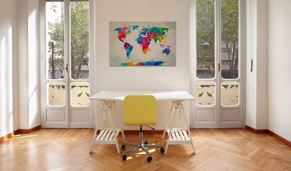 Πίνακας - Map of the world - an explosion of colors 60x40