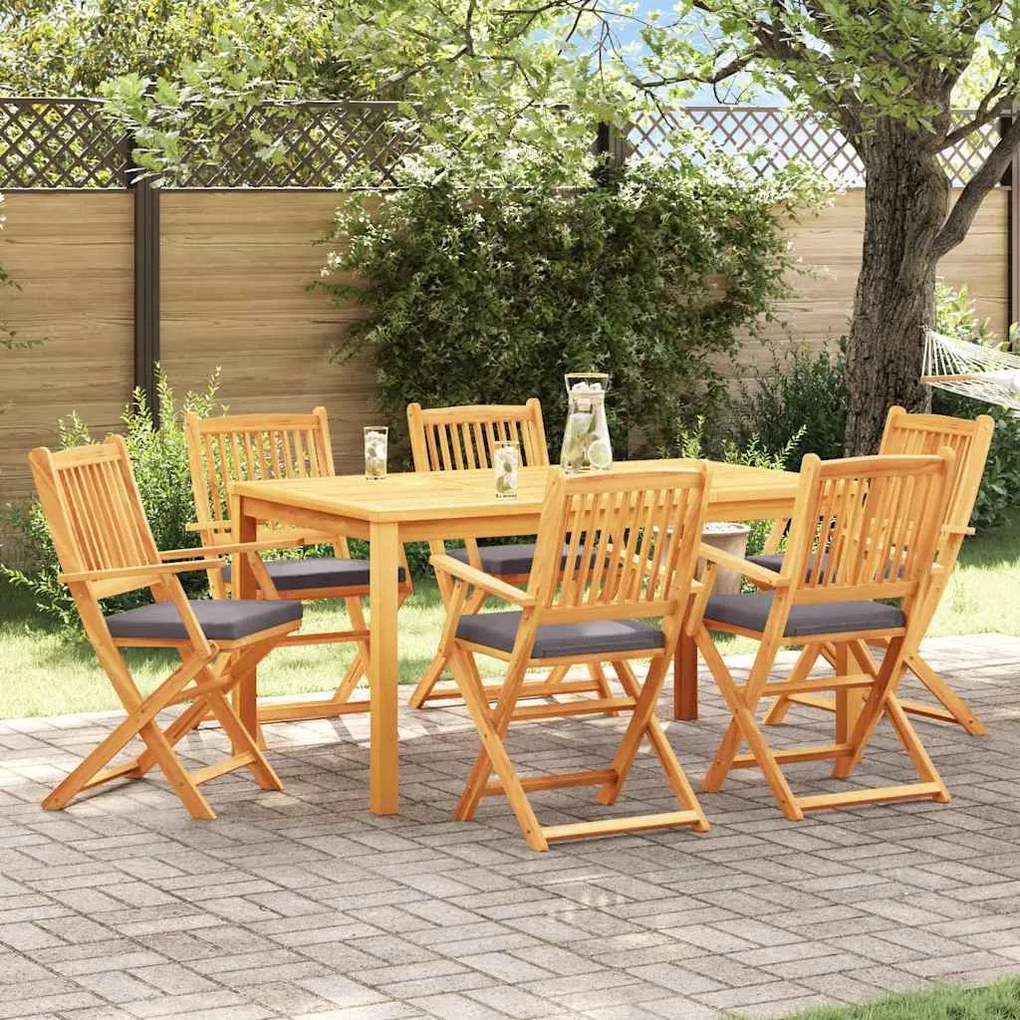 vidaXL Πτυσσόμενη Καρέκλα με μαξιλάρι 6 pcs Γκρι 49 x 57.5 x 92εκ