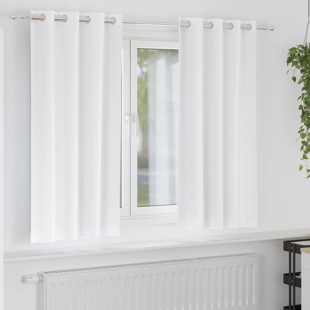 vidaXL Κουρτίνες 2 pcs Καθαρό Λευκό 175 x 140 εκ. Πολυεστέρας
