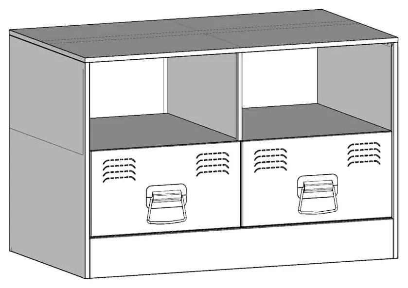 Έπιπλο Τηλεόρασης Μαύρο 67x39x44 εκ. από Χάλυβα - Μαύρο