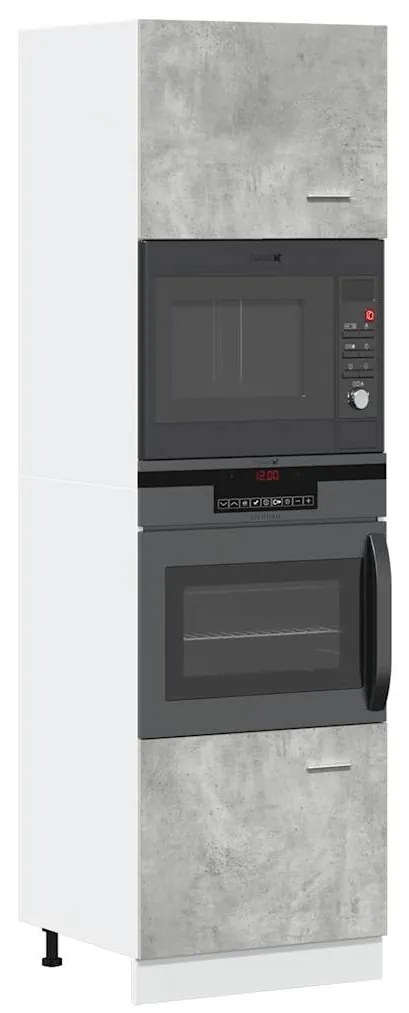 vidaXL Ντουλάπι Μικροκυμάτων "Lyon" Γκρι Σκυρόδεμα 60x57x207 εκ. από Τεχνητό Ξύλο