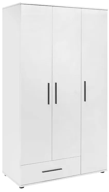 Ντουλάπα ρούχων Bianco Megapap τρίφυλλη με συρτάρια χρώμα λευκό 103x52x187εκ.-GP009-0246,1