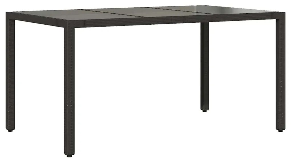vidaXL Σέτ φαγητού για κήπο 5 pcs Μαύρο 150 x 90 x 75 cm