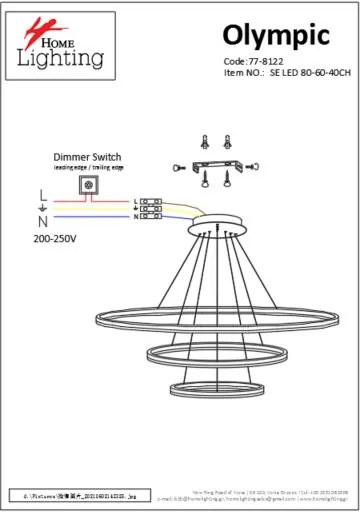 Γραμμικό Φωτιστικό SE LED 80-60-40 OLYMPIC PENDANT CHROME Α5 - 77-8122 - 101W - 600W - 77-8122