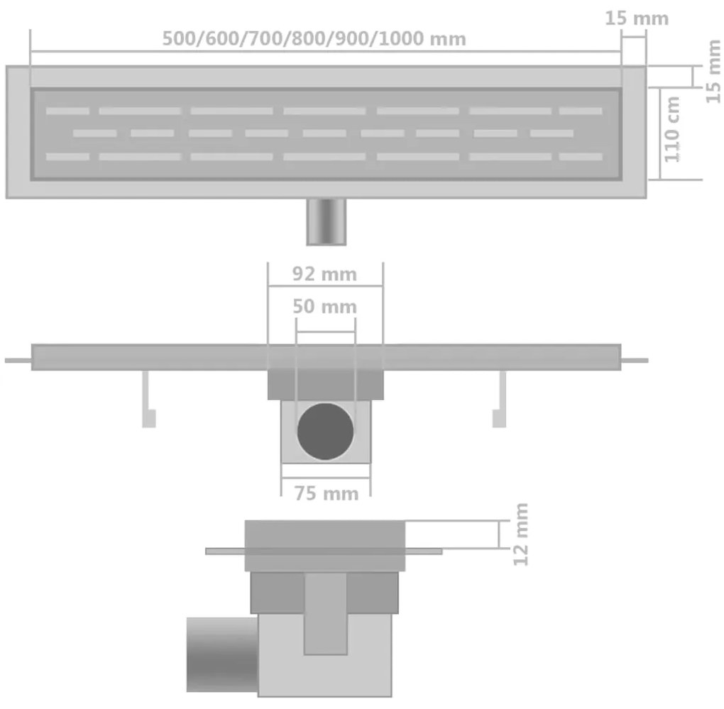 ΣΙΦΟΝΙ ΝΤΟΥΖΙΕΡΑΣ ΓΡΑΜΜΙΚΟ 2 ΤΕΜ. 1030X140 ΧΙΛ. ΑΝΟΞΕΙΔ. ΑΤΣΑΛΙ 275952