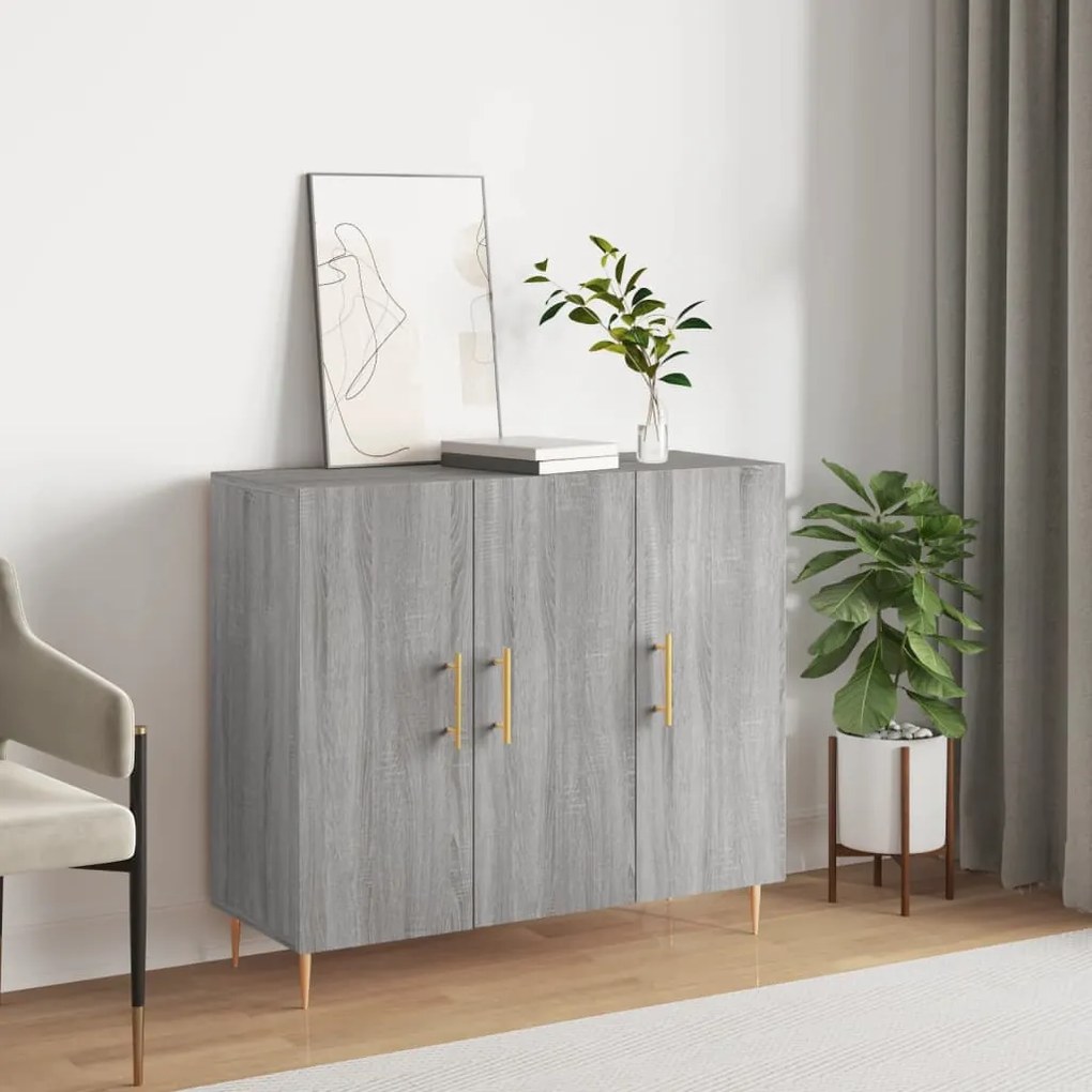 Ντουλάπι Γκρι Sonoma 90 x 34 x 80 εκ. από Επεξεργασμένο Ξύλο