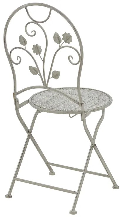 Τραπεζαρία Abriel pakoworld σετ 3τεμ μέταλλο σε αντικέ γκρι απόχρωση