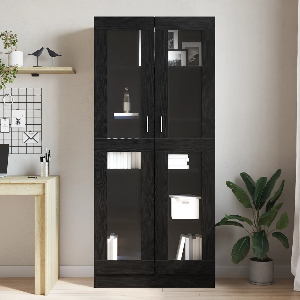 vidaXL Βιβλιοθήκες 2 τμχ Μαύρη Δρυς 82,5x30,5x185 εκ - Επεξεργασμένο Ξύλο