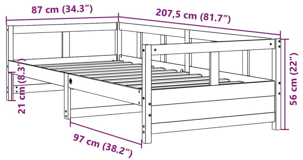 ΚΑΝΑΠΕΣ ΚΡΕΒΑΤΙ ΜΕ ΣΤΡΩΜΑ ΚΑΦΕ 80X200 ΕΚ. ΜΑΣΙΦ ΞΥΛΟ ΠΕΥΚΟΥ 3321049