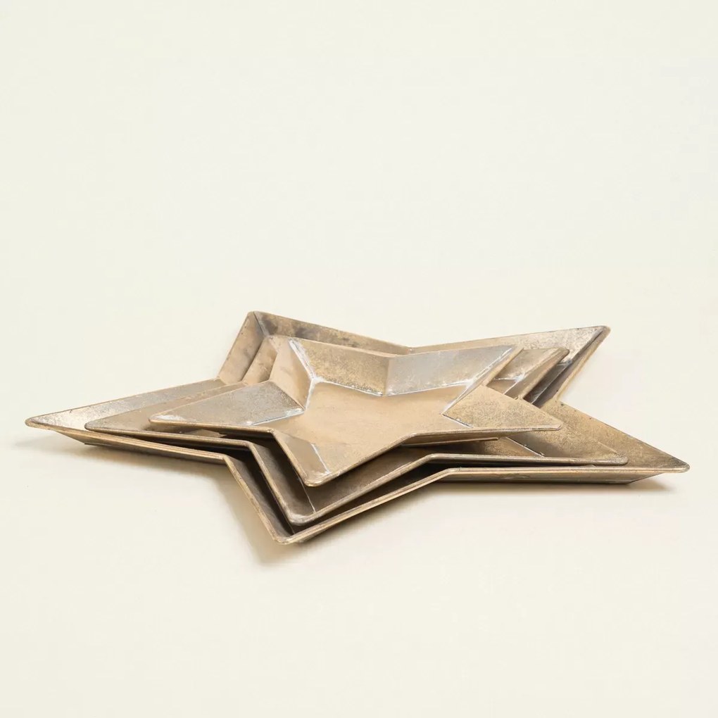 Beauty Home ΜΕΤΑΛΛΙΚΟΣ ΔΙΣΚΟΣ ΑΣΤΕΡΙ ΧΡΥΣΟΣ 36,5 x 38 x 2,5 CM