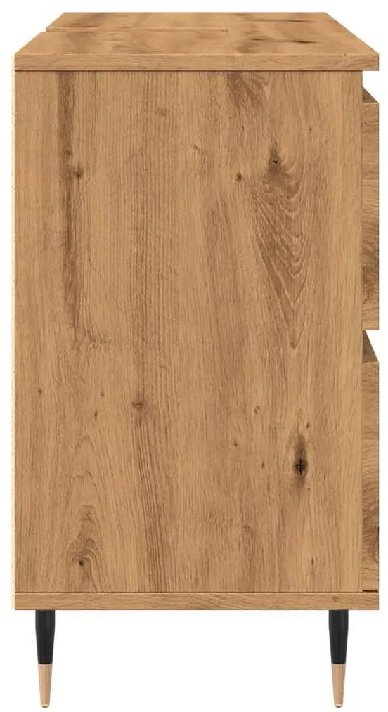 vidaXL Ντουλάπι μπάνιου Δρυς τεχνίτης 80x33x60 cm Κατασκευασμένο ξύλο