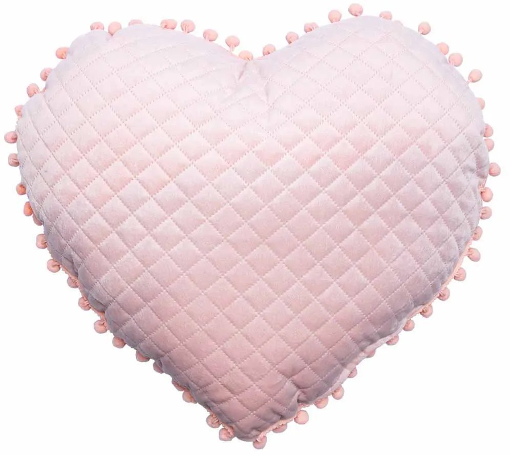 Διακοσμητικό Μαξιλάρι Βελουτέ (40x38) Palamaiki Elwin Καρδιά Rose