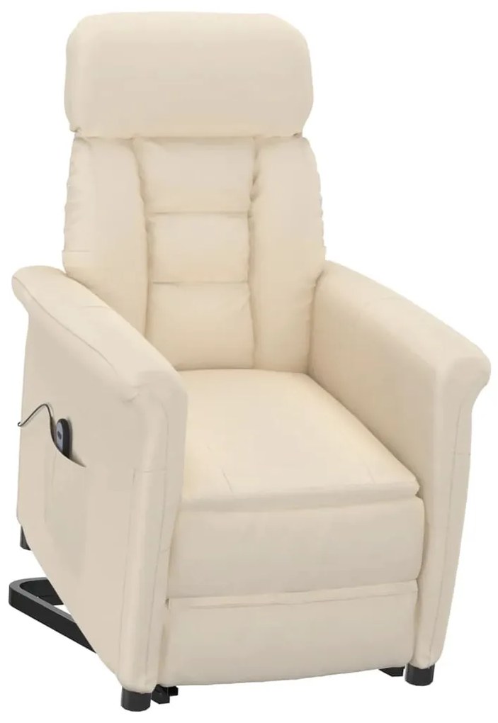 vidaXL Πολυθρόνα Ηλεκτρική Ανακλινόμενη Μπεζ Ύφασμα Μικροϊνών