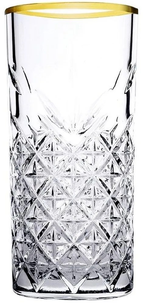 Ποτήρι Νερού Golden Touch SP52800G4GD Φ7,7x16,1cm 450ml Clear-Gold Espiel Glass