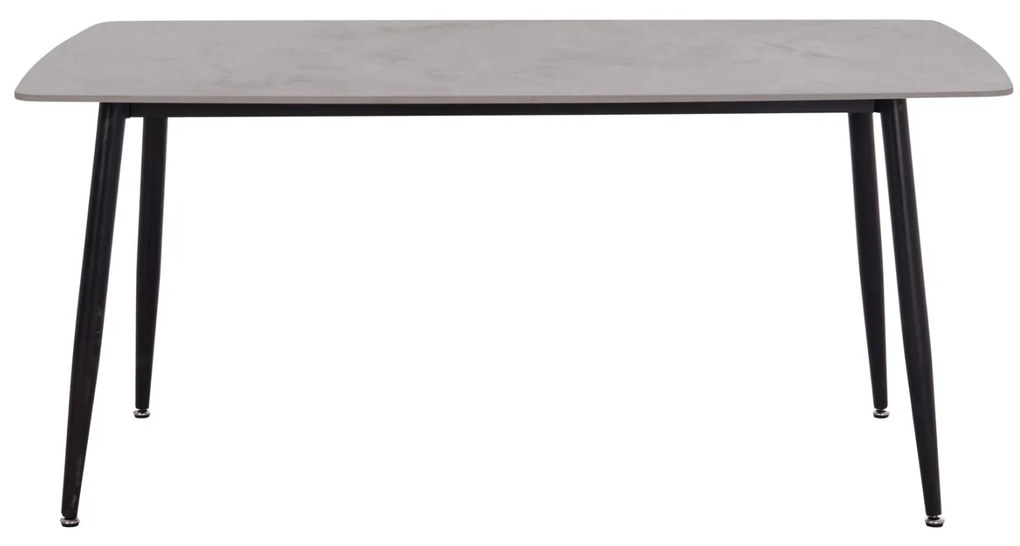 Τραπέζι Rav γκρι μαρμάρου sintered stone-μαύρο μέταλλο 160x90x75