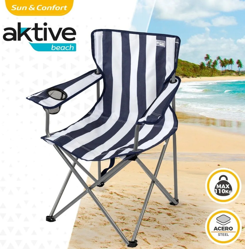 πτυσσόμενη καρέκλα Aktive Ναύτης 45 x 82 x 47 cm (4 Μονάδες)