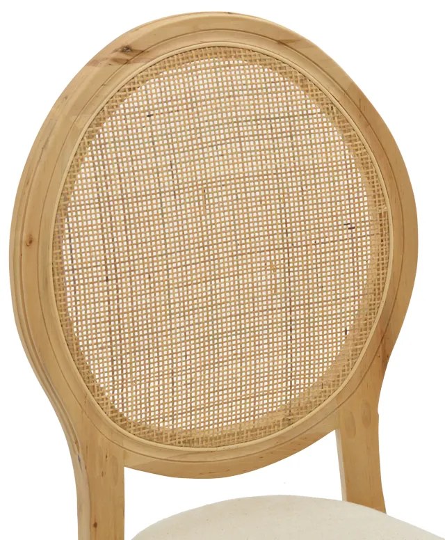 Καρέκλα Canco pakoworld φυσικό rubberwood-φυσικό rattan 50x55x98εκ (1 τεμάχια)