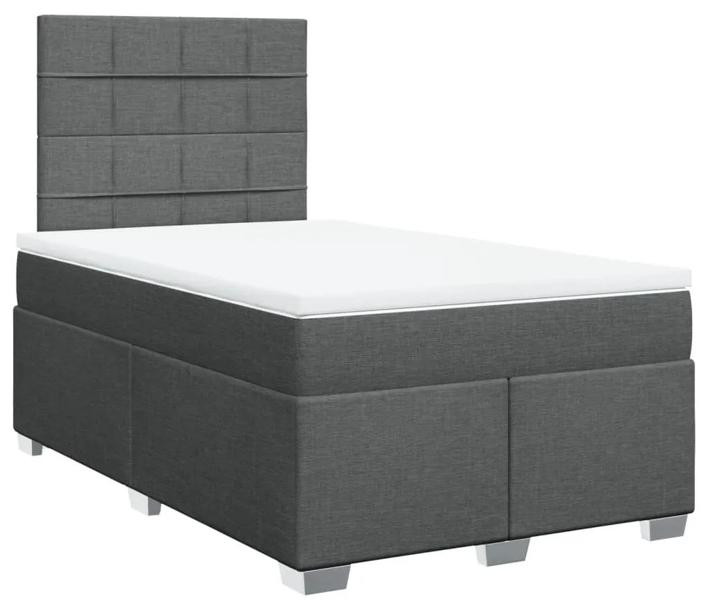 ΚΡΕΒΑΤΙ BOXSPRING ΜΕ ΣΤΡΩΜΑ ΣΚΟΥΡΟ ΓΚΡΙ 120X190 ΕΚ ΥΦΑΣΜΑΤΙΝΟ 3292728