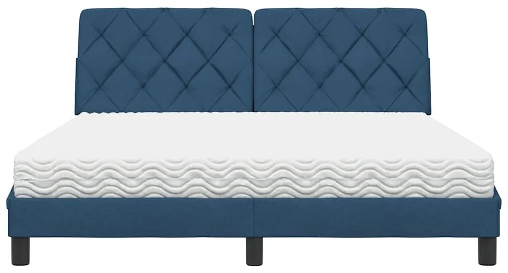 vidaXL Κρεβάτι με Στρώμα Μπλε 160x200 εκ. Υφασμάτινο