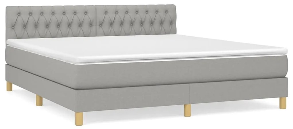 ΚΡΕΒΑΤΙ BOXSPRING ΜΕ ΣΤΡΩΜΑ ΑΝΟΙΧΤΟ ΓΚΡΙ 180X200 ΕΚ. ΥΦΑΣΜΑΤΙΝΟ 3140873