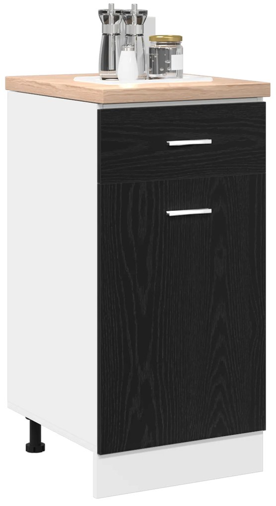 vidaXL Συρταριέρα Κάτω από Ράφι - Μαύρο Δρυς, 40 x 46 x 81.5 εκ, Φτιαγμένη από Επεξεργασμένο Ξύλο