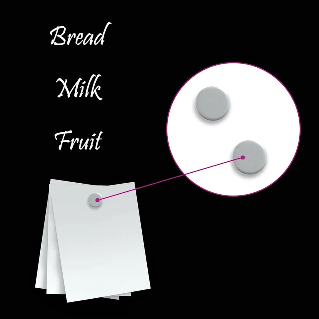 vidaXL Πίνακας Επιτοίχιος Μαγνητικός Μαύρος 40 x 20 εκ. Ψημένο Γυαλί