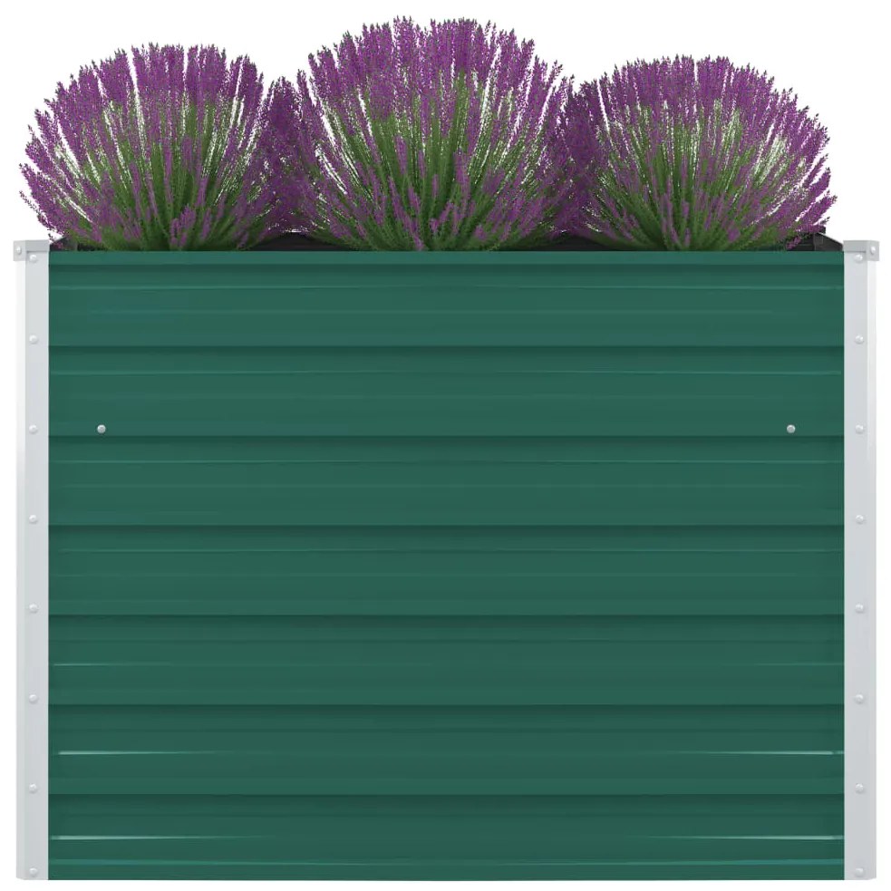 vidaXL Ζαρντινιέρα Ψηλή Πράσινη 100x100x77 εκ. από Γαλβανισμένο Χάλυβα