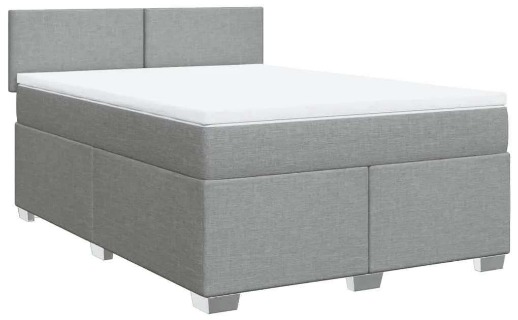 ΚΡΕΒΑΤΙ BOXSPRING ΜΕ ΣΤΡΩΜΑ ΑΝΟΙΧΤΟ ΓΚΡΙ 140X190 ΕΚ. ΥΦΑΣΜΑΤΙΝΟ 3285876