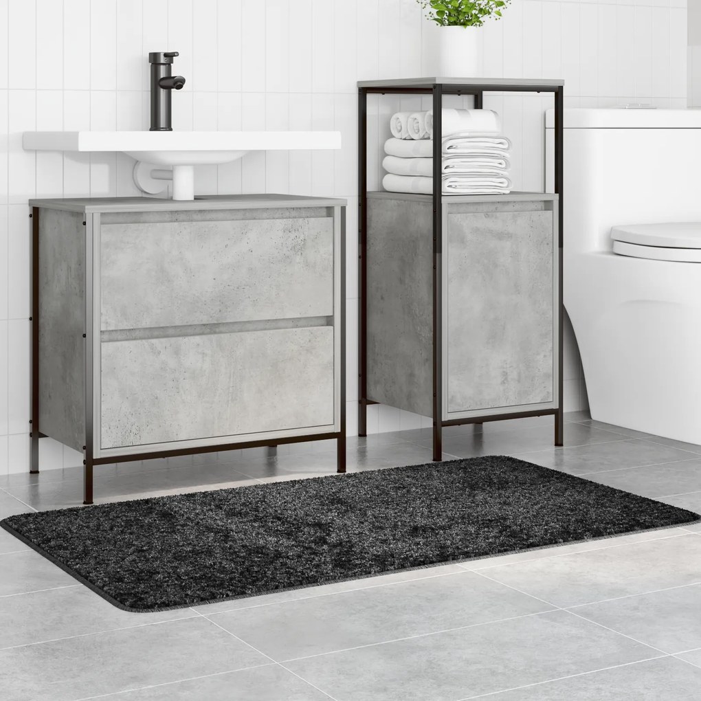 vidaXL Mατ μπάνιου vitaXL Ορθογώνιο Σκούρο Γκρι 70x120 εκ Πολυπροπυλένιο Αντιολισθητικό