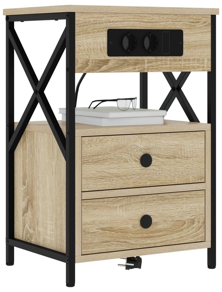 vidaXL Κομοδίνο Sonoma Δρυς 40 x 31 x 60 εκ. Επεξεργασμένο ξύλο